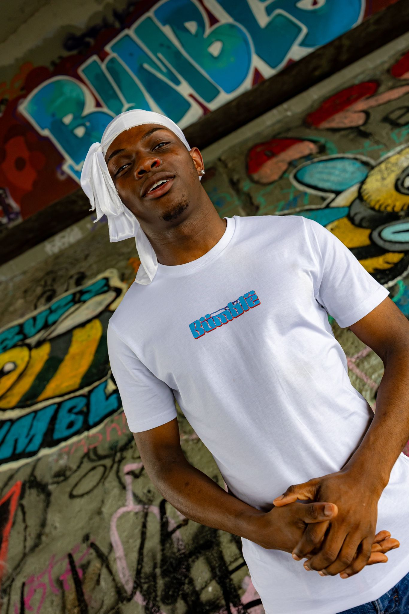 White b2b Blue T-Shirt